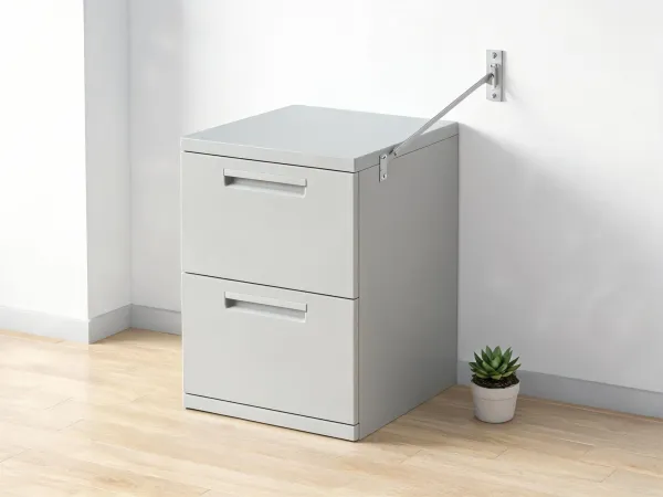 Lateral filing cabinet in matte finish in office storage room